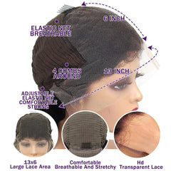 Body Wave Raw Brazilian Hair Wig 13x6 HD Lace Front Human Hair Wig 180% Density Transparent Lace Front Wig for Black Women