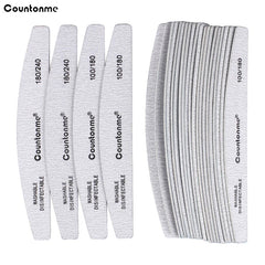 10pcs/Lot Professional Wooden Nail Files 180/240 Buffer 100/180 Grey Boat Wood Sandpaper Block Gel Polisher Sanding Nail Files