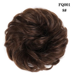 LUPU Synthetic Hair Bun Messy Scrunchies With Elastic Band Natural Fake Hair Tie Pieces Ponytail Colored Black Purple Pink Green