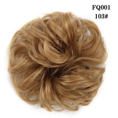 LUPU Synthetic Hair Bun Messy Scrunchies With Elastic Band Natural Fake Hair Tie Pieces Ponytail Colored Black Purple Pink Green