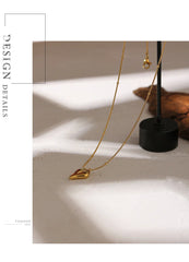 Yhpup Temperament Heart Pendant Chain Necklace for Women Stainless Steel Stylish Choker 18 K Jewelry Waterproof Party Gift