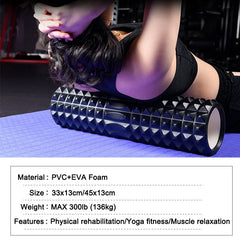 45cm High Density Foam Roller Yoga Column Deep Massage Fitness Equipment Sport EVA Block Muscle relaxation Pilates Gym Exercises