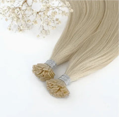 Italian Keratin Double Drawn Blonde K Tip Extensions Vietnamese Raw Virgin Hair Flat Weft Human Hair Extension