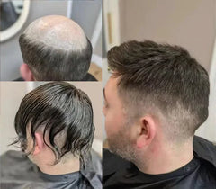 Wholesale Swiss Lace Human Hair Toupee With Thin Skin PU Invisible Front Hairline Glossy Hair Wig for Men