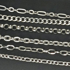 1meter Stainless Steel Necklace Chain for Jewelry Making DIY 1:3 NK Rolo Cable Link Curb Chains Thick Chain Bracelet Accessories