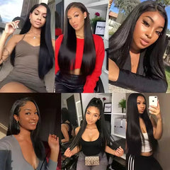 13X4 Long Straight Natural Swiss Lace Wigs Raw Indian Hair HD Lace Frontal Wig Bone Straight Human Hair Wig for Black Women