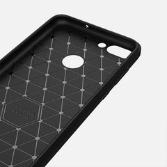For Huawei  P smart / Enjoy 7S Brushed Texture Carbon Fiber Shockproof TPU Protective Back Case, For Huawei P smart / Enjoy 7S