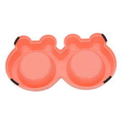 2 in 1 Stainless Steel Bowls, Anti-slippery Mat Cartoon Shape Detachable Pets Bowls, Random Color Delivery