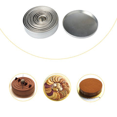 12 PCS / Set Stainless Steel Round Shape Cutting Mould Mousse Cake Doughnut Baking Tools, Round Shape(12 PCS / Set)