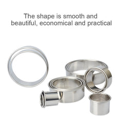 12 PCS / Set Stainless Steel Round Shape Cutting Mould Mousse Cake Doughnut Baking Tools, Round Shape(12 PCS / Set)