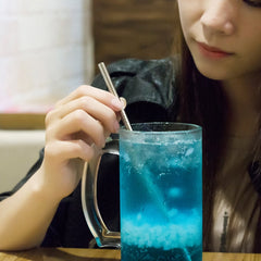 5pcs Reusable Stainless Steel Straight Drinking Straw + Cleaner Brush Set Kit, 266*6mm, 266*6mm (Straight)