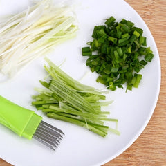 Kitchen Tool Manual Stainless Steel Filate Circle Shape Green Onion Slicer, 16x1.8cm Green