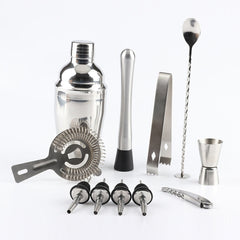12 in 1 Stainless Steel Wine Cocktail Shaker Tools Set with Cloth Bag, Capacity: 750ml, 750ml