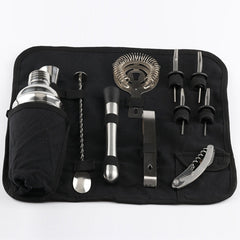 12 in 1 Stainless Steel Wine Cocktail Shaker Tools Set with Cloth Bag, Capacity: 750ml, 750ml