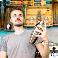 14 in 1 Stainless Steel Cocktail Shaker Tools Set with Bamboo Mount, Capacity: 750ml, 750ml, Bamboo