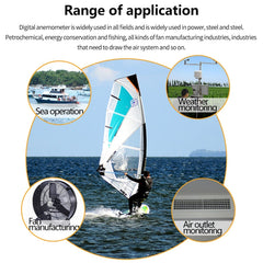 BENETECH GM8901+ High Accuracy Anemometer Wind Speed Gauge Temperature Measure Digital LCD Display Meter Measuring Tool, GM8901+