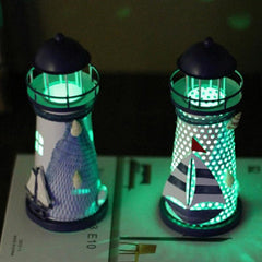 Creative Mediterranean Style Iron Handmade Flash Lighthouse, Random Style Delivery, Size: 14.5*6.5cm, Size: 14.5*6.5cm
