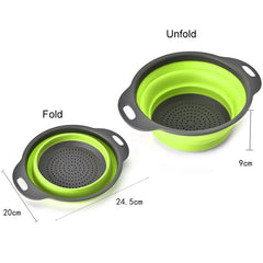 Creative Folding Vegetables Fruits Storage Basket Organizer Drain Basket, S, Size: 24.5*20*9cm