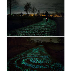 100 PCS Glow in The Dark Garden Pebbles for Walkways & Decoration and Plants Luminous Stones