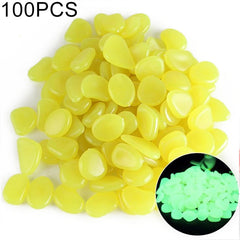 100 PCS Glow in The Dark Garden Pebbles for Walkways & Decoration and Plants Luminous Stones