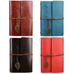 Creative Retro Autumn Leaves Pattern Loose-leaf Travel Diary Notebook, Size: S