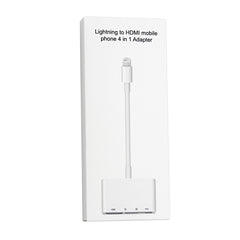 NK-103C 4 In 1 8 Pin to HDMI Multi-function Mobile Phone Converter Adapter, NK-103C