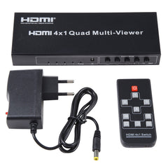 4 in 1 Out HDMI Quad Multi-viewer with Seamless Switcher, EU Plug, 4 x 1, EU Plug, 4 x 1, AU Plug, 4 x 1, UK Plug, 4 x 1, US Plug