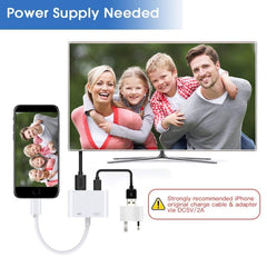 E-Gin-LTH-002 8 Pin Digital AV to HDMI Adapter + USB Charging Port for VGA 1080P HD TV Display Screen Device, E-Gin-LTH-002