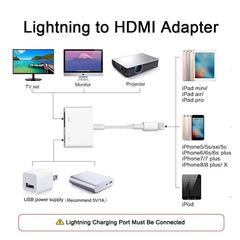 E-Gin-LTH-002 8 Pin Digital AV to HDMI Adapter + USB Charging Port for VGA 1080P HD TV Display Screen Device, E-Gin-LTH-002