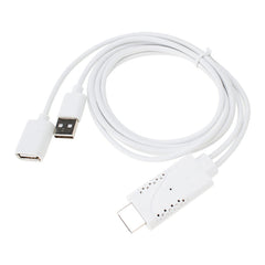 USB Male + USB 2.0 Female to HDMI Phone to HDTV Adapter Cable