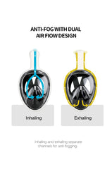 COPOZZ Professional Snorkeling Diving Mask Underwater Scuba Full Face Snorkel Mask Anti Fog Goggles for Adult Swimming Equipment