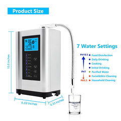 Alkaline Water Ionizer hydrogen generator Machine Purifier,Produces pH 3.5-10.5 Alkaline Acid water Water Filter system for Home