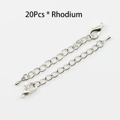 10pcs/lot 50 70mm Tone Extended Extension Tail Chain Lobster Clasps Connector For DIY Bracelet Necklace Jewelry Making Findings