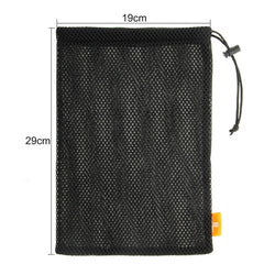 HAWEEL Nylon Mesh Pouch Bag with Stay Cord for up to 9.7 inch Screen iPad and Tablet, Size: 29cm x 19cm(Black)