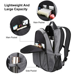 HAWEEL 14W Foldable Removable Solar Power Outdoor Portable Canvas Dual Shoulders Laptop Backpack, USB Output: 5V 2.1A Max