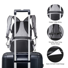 HAWEEL 14W Foldable Removable Solar Power Outdoor Portable Canvas Dual Shoulders Laptop Backpack, USB Output: 5V 2.1A Max