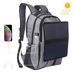 HAWEEL 14W Foldable Removable Solar Power Outdoor Portable Canvas Dual Shoulders Laptop Backpack, USB Output: 5V 2.1A Max