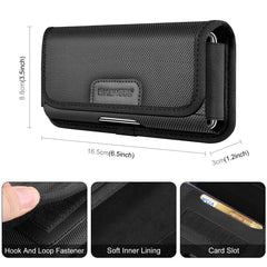 HAWEEL 4.7-6.1 inch Nylon Cloth Phone Belt Clip Horizontal Carrying Pouch with Card Slot