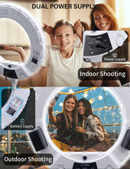 Yidoblo Warm & Cold Light LX-480SII 48W Ring Light Kit LED Ring Lamp SMD LEDS Video Light Lamp Makeup Lighting + Stand (2M)+ Bag