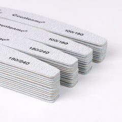 10pcs/Lot Professional Wooden Nail Files 180/240 Buffer 100/180 Grey Boat Wood Sandpaper Block Gel Polisher Sanding Nail Files