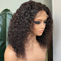 Brazilian Human Hair Wig Cheap Price 100% Natural Human Hair Deep Wave 360 Brown Lace Frontal Wig on Sale
