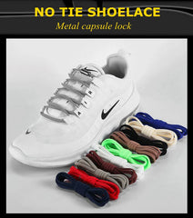 21 Colors No Tie Shoelaces Round Color Metal Lock Elastic Shoelace General For Children And Adults Sneakers Lazy Laces Unisex