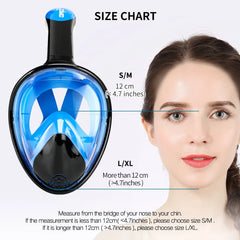 COPOZZ Professional Snorkeling Diving Mask Underwater Scuba Full Face Snorkel Mask Anti Fog Goggles for Adult Swimming Equipment