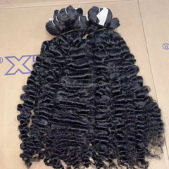 Wholesale Natural Raw Human Hair Bundle Cuticle Aligned Burmese Curly Human Hair Weave Bundle Vendors