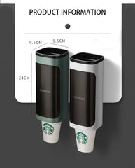 Household Wall-Mounted Automatically Drop Disposable Cup Holders Punch-Free Paper Cups Dust-Proof Drinking Fountain Racks