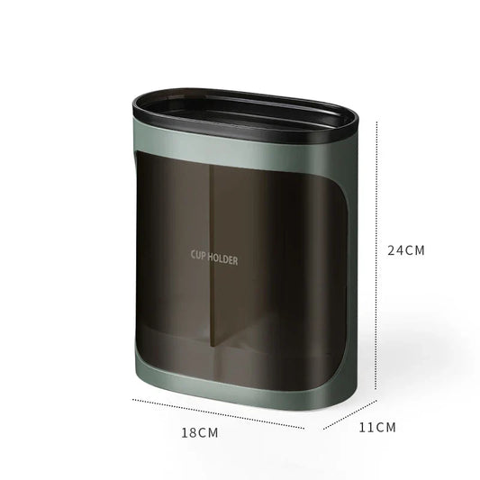 Household Wall-Mounted Automatically Drop Disposable Cup Holders Punch-Free Paper Cups Dust-Proof Drinking Fountain Racks