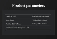 Robot Vacuum Cleaner G20S, 6000Pa Suction,Remote Upgrade, 2 in1 Wet Dry Mop, Wifi App, Smart Vaccum Auto Floor Washing for Home,