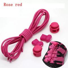 1 Pair 22 Colors Elastic Shoelaces Round Locking No Tie Shoe Laces Kids Adult Quick Lazy Laces Rubber Sneakers Shoelace T1