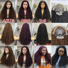 SDD Pre-Plucked Pixie Human Hair Wig Cuticle Aligned Raw Hair 13x4 13x6 5x5 4x4 Sizes Long Curly Lace Wig with Mix Color HD Lace