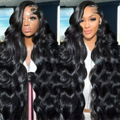 6x4 Transparent Lace 150% 180% 250% Density Bleached Knots Pre-Plucked for Women Body Wave Human Hair Wig Lace Front